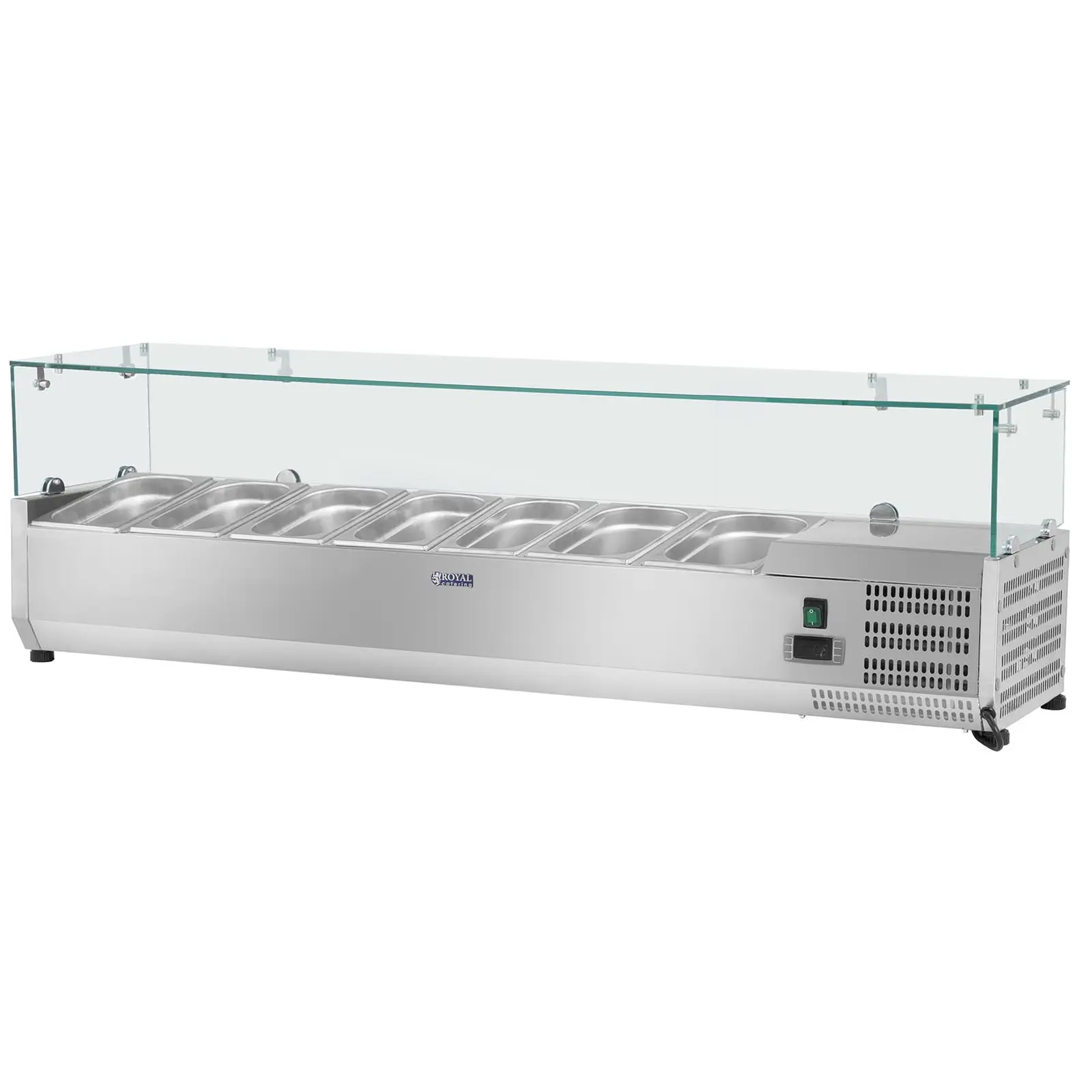Настолна хладилна витрина - 160 x 33 см - стъклен капак
