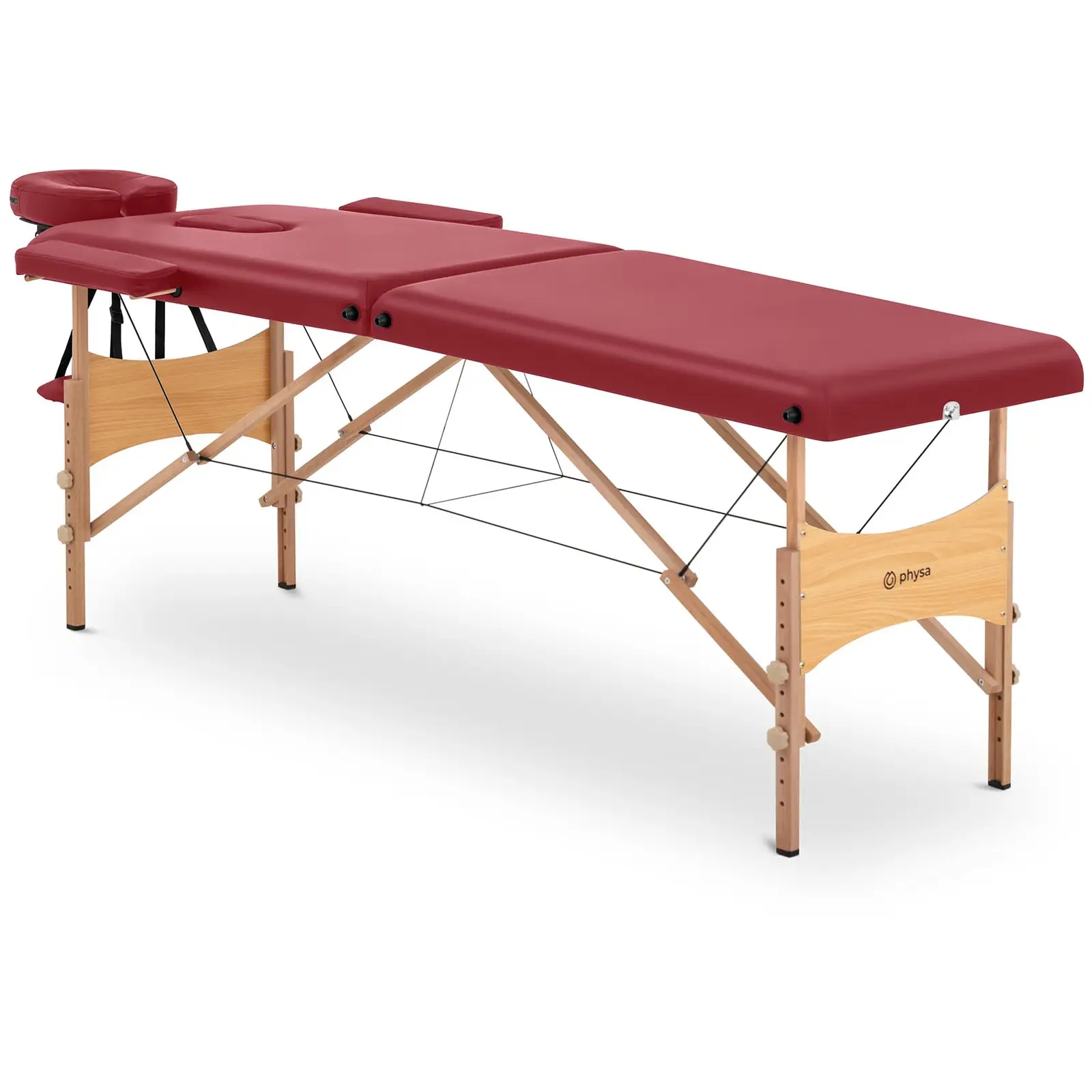 Сгъваема масажна маса - 185 x 60 x 63-86 см - 227 кг - Червена