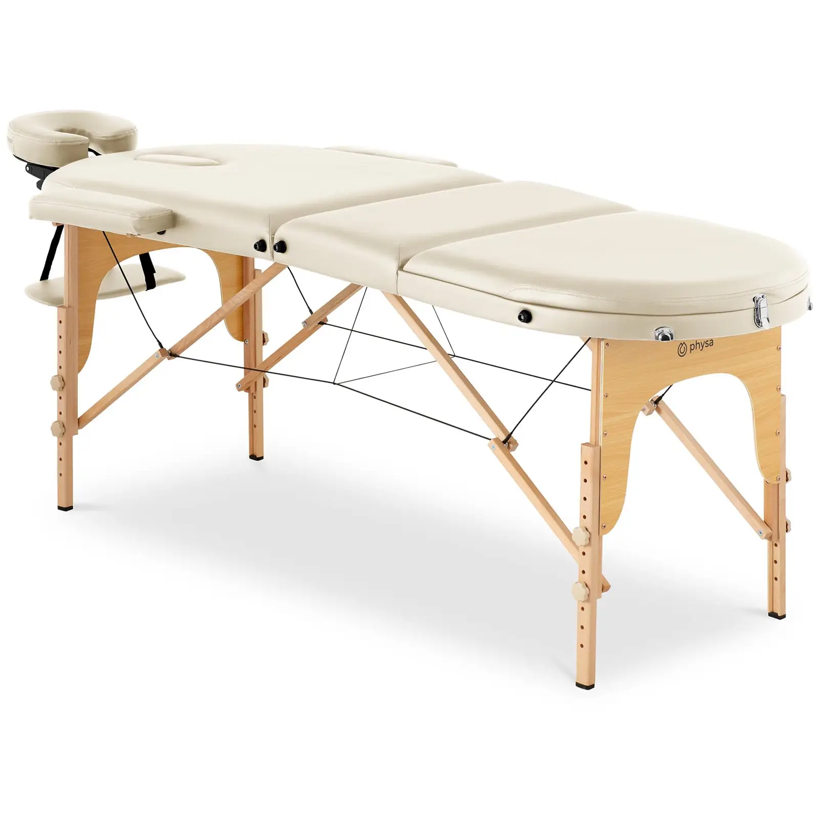 Сгъваема маса за масаж - 185-211 x 70-88 x 63-85 см - 227 кг - бежова