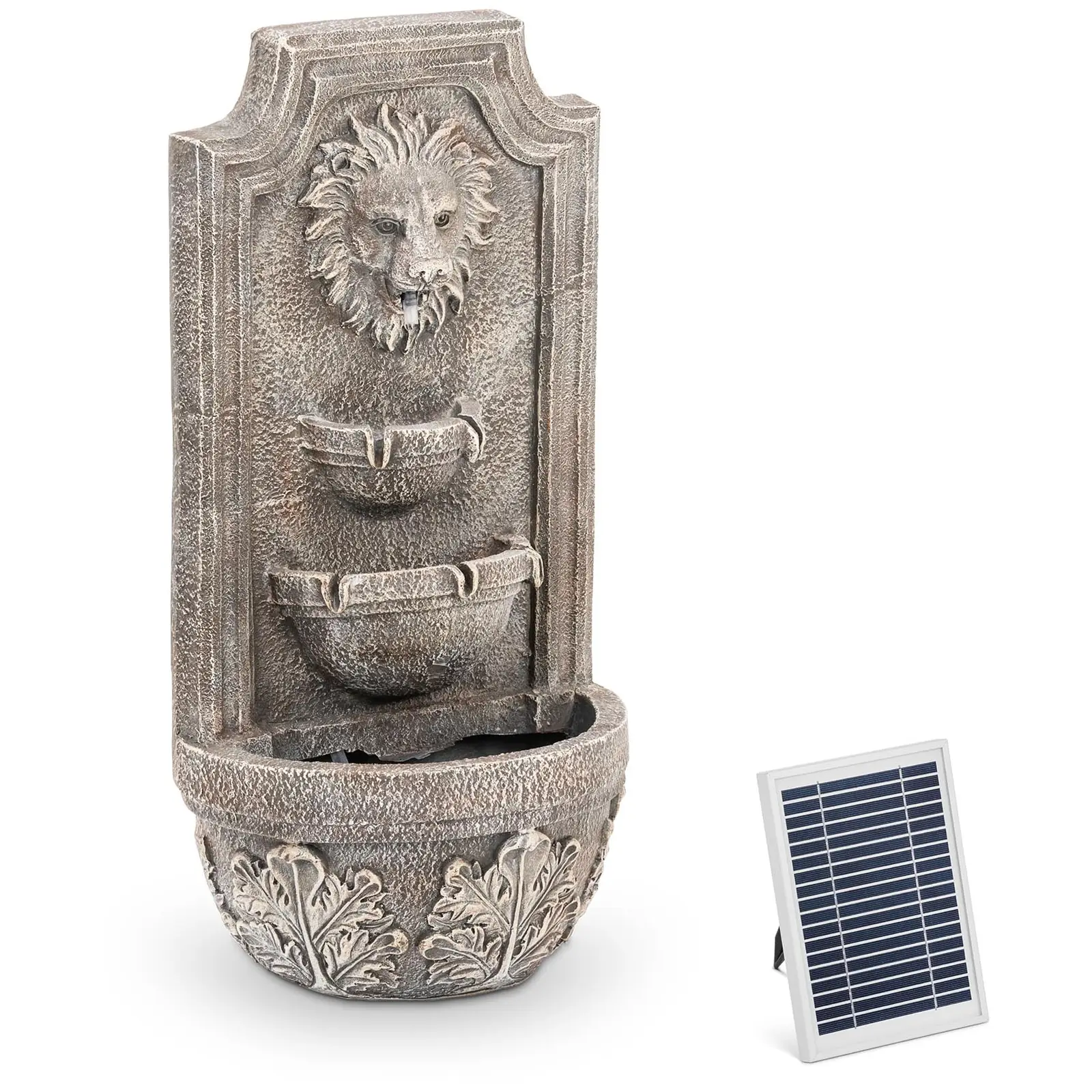 Соларен градински фонтан - Каскада с лъвска глава 3 нива - LED осветление