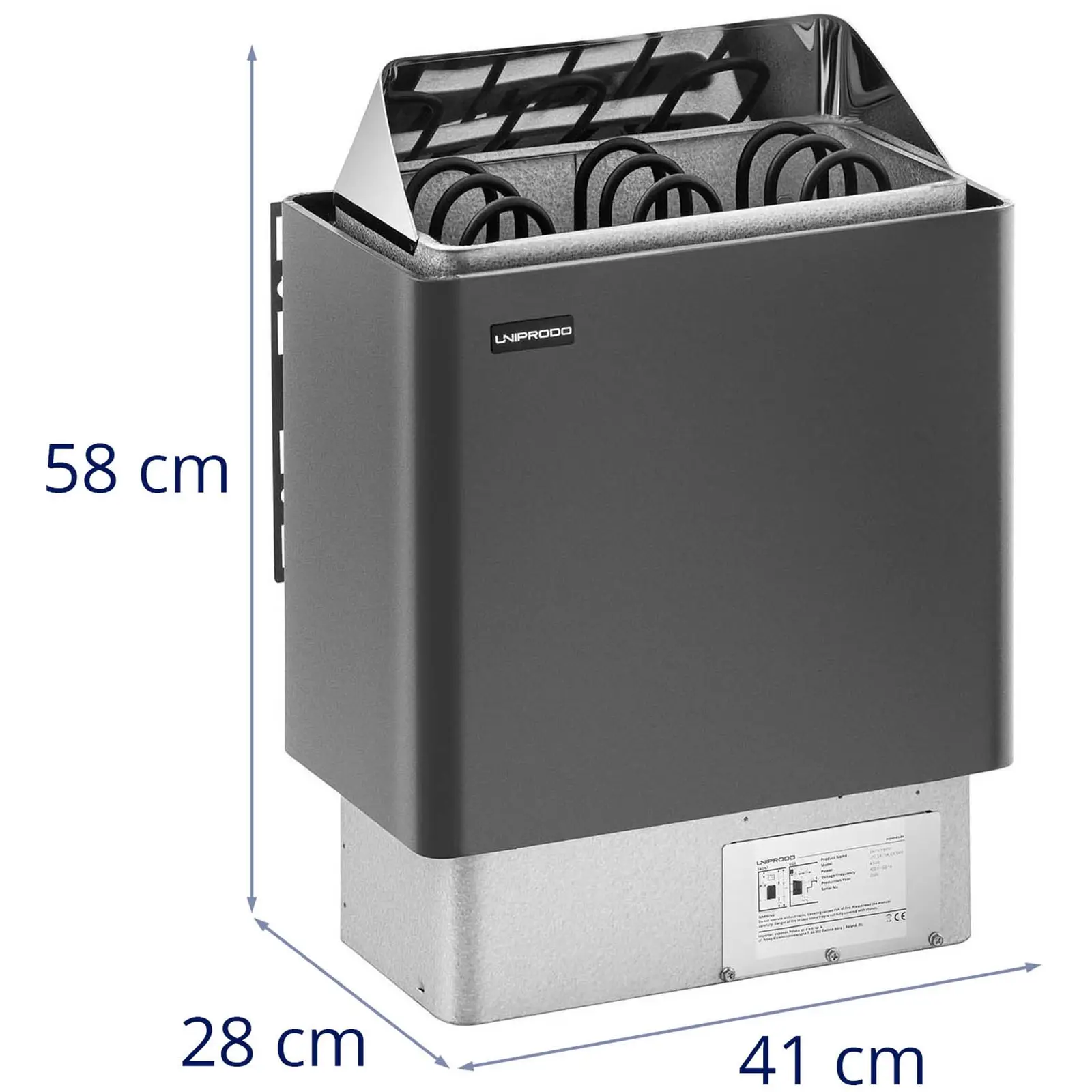 Нагревател за сауна - 4,5 kW - 30 до 110 °C