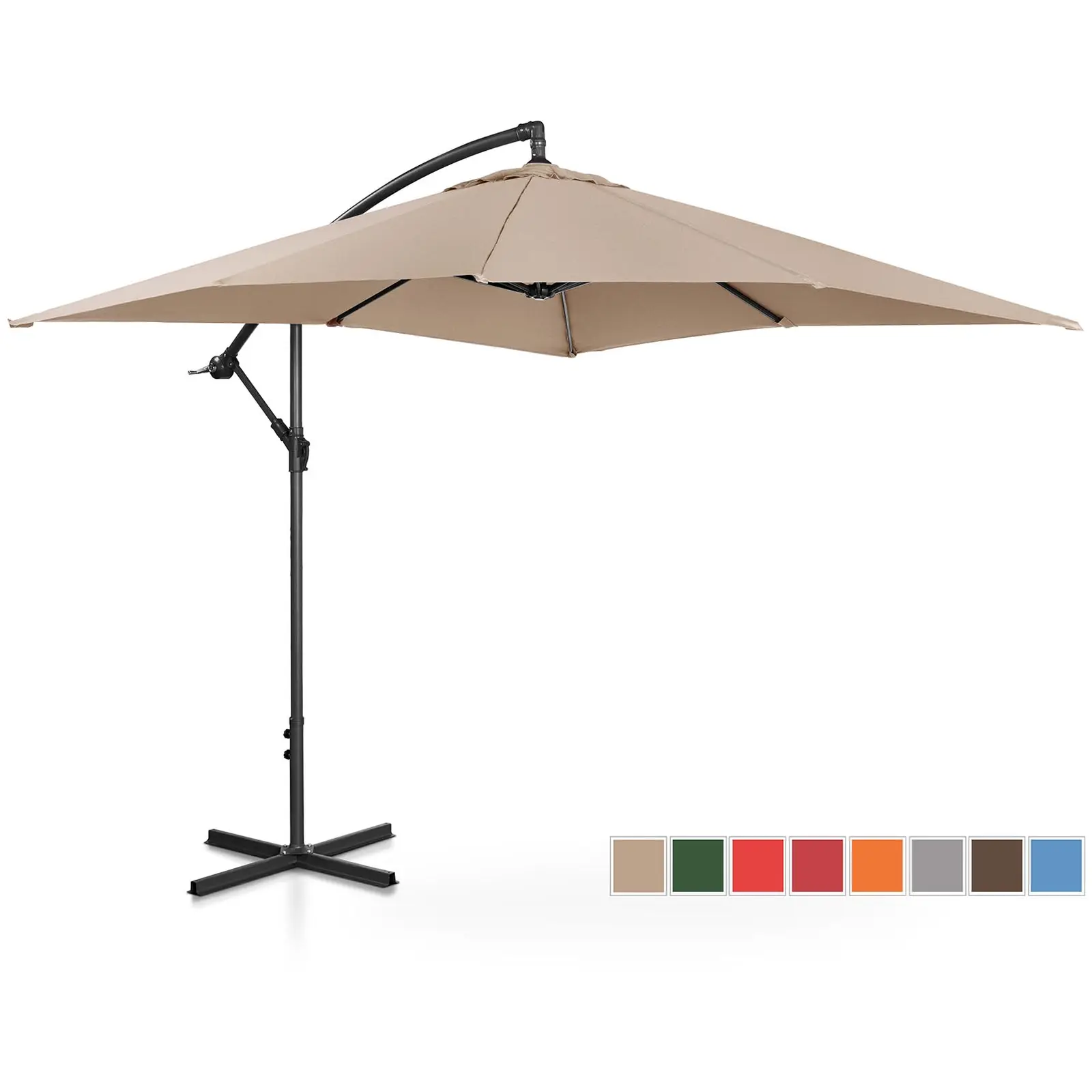 Градински чадър - Крем - Квадрат - 250 х 250 см - Накланящ се