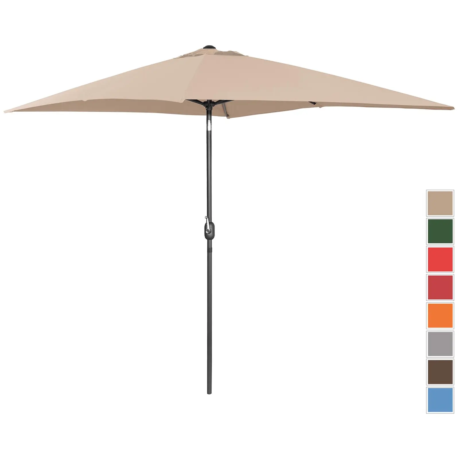 Градински чадър - кремав - правоъгълен - 200 х 300 см - наклонен