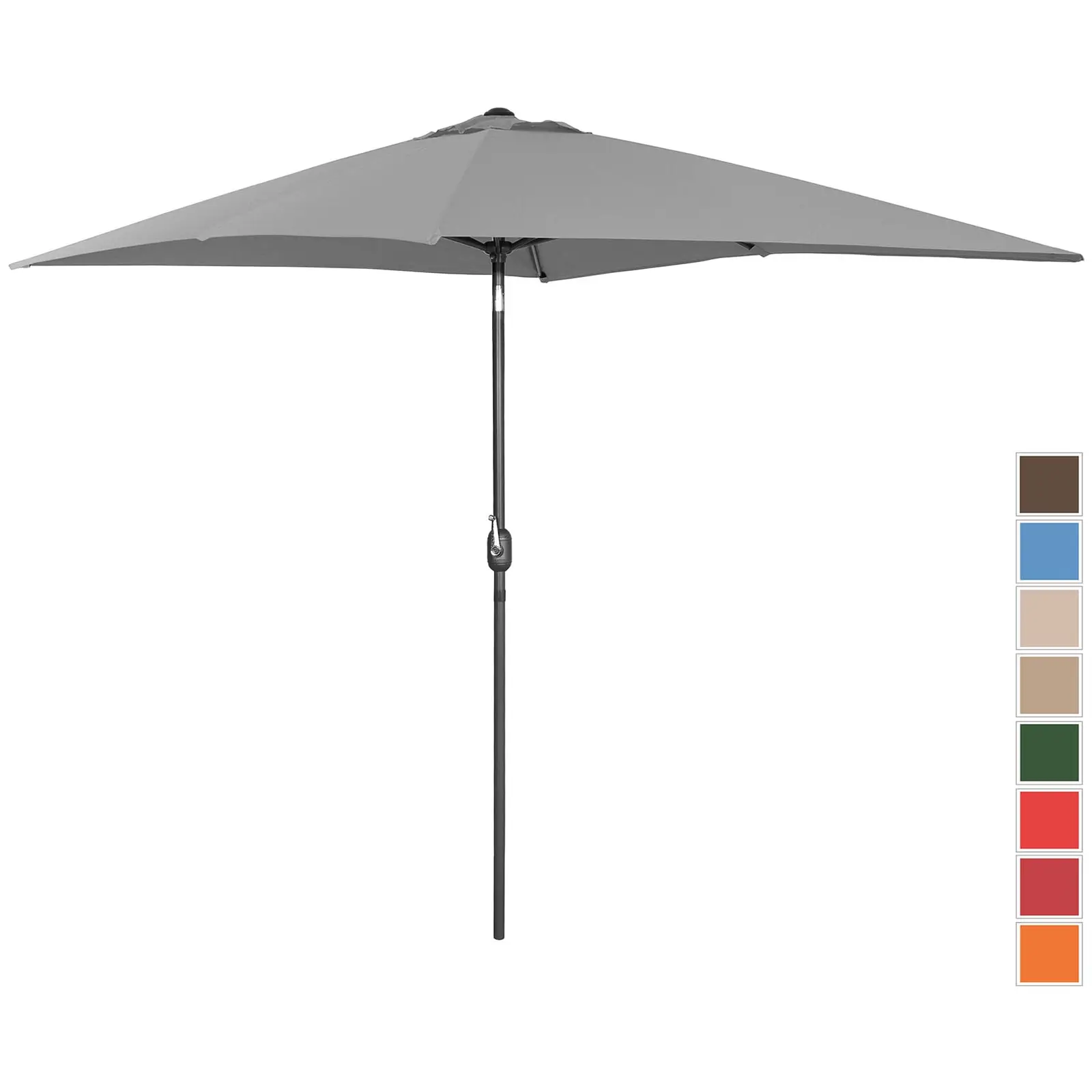 Голям чадър за открито - тъмносив - правоъгълен - 200 x 300 см - с възможност за накланяне