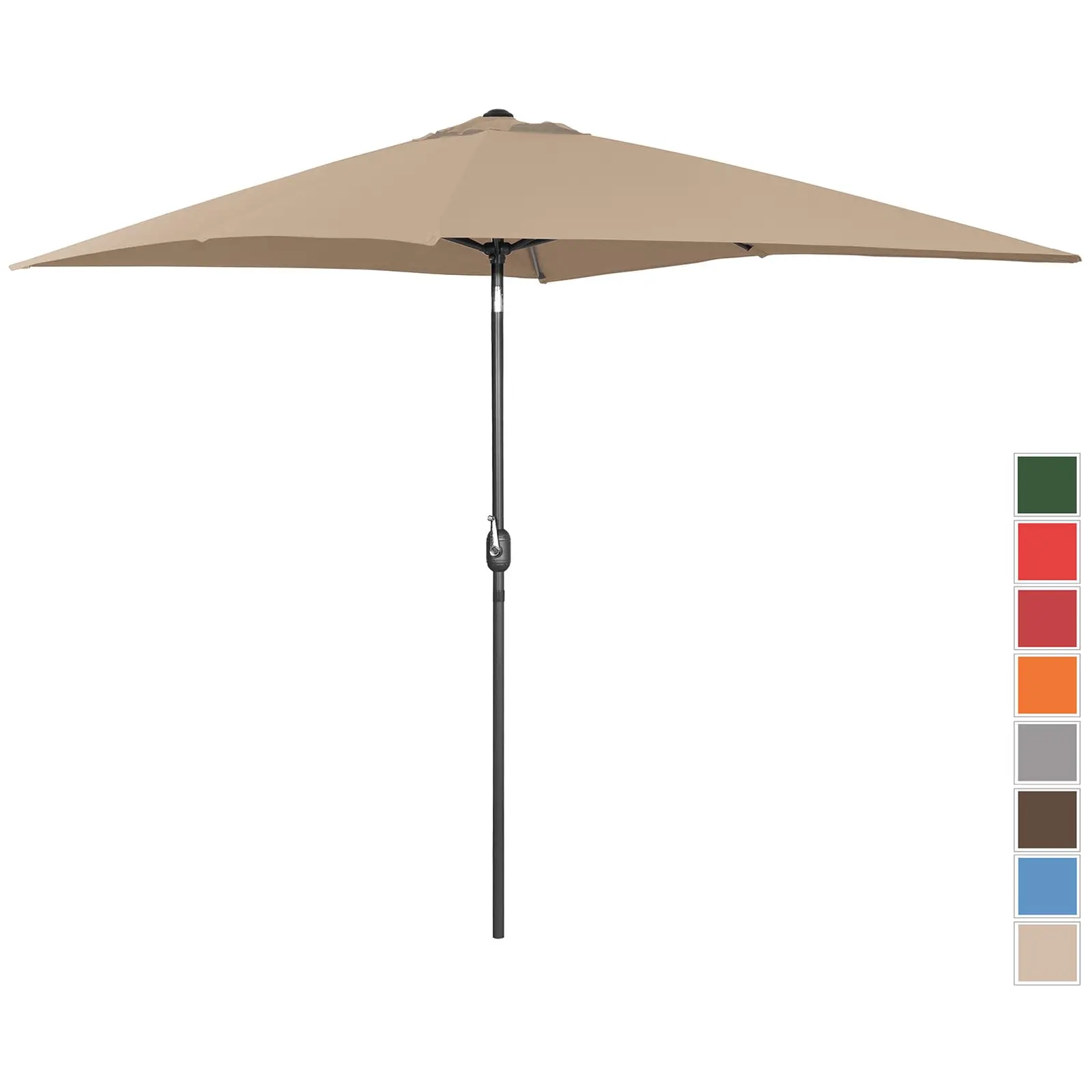 Голям външен чадър - сив - правоъгълен - 200 x 300 см - накланящ се