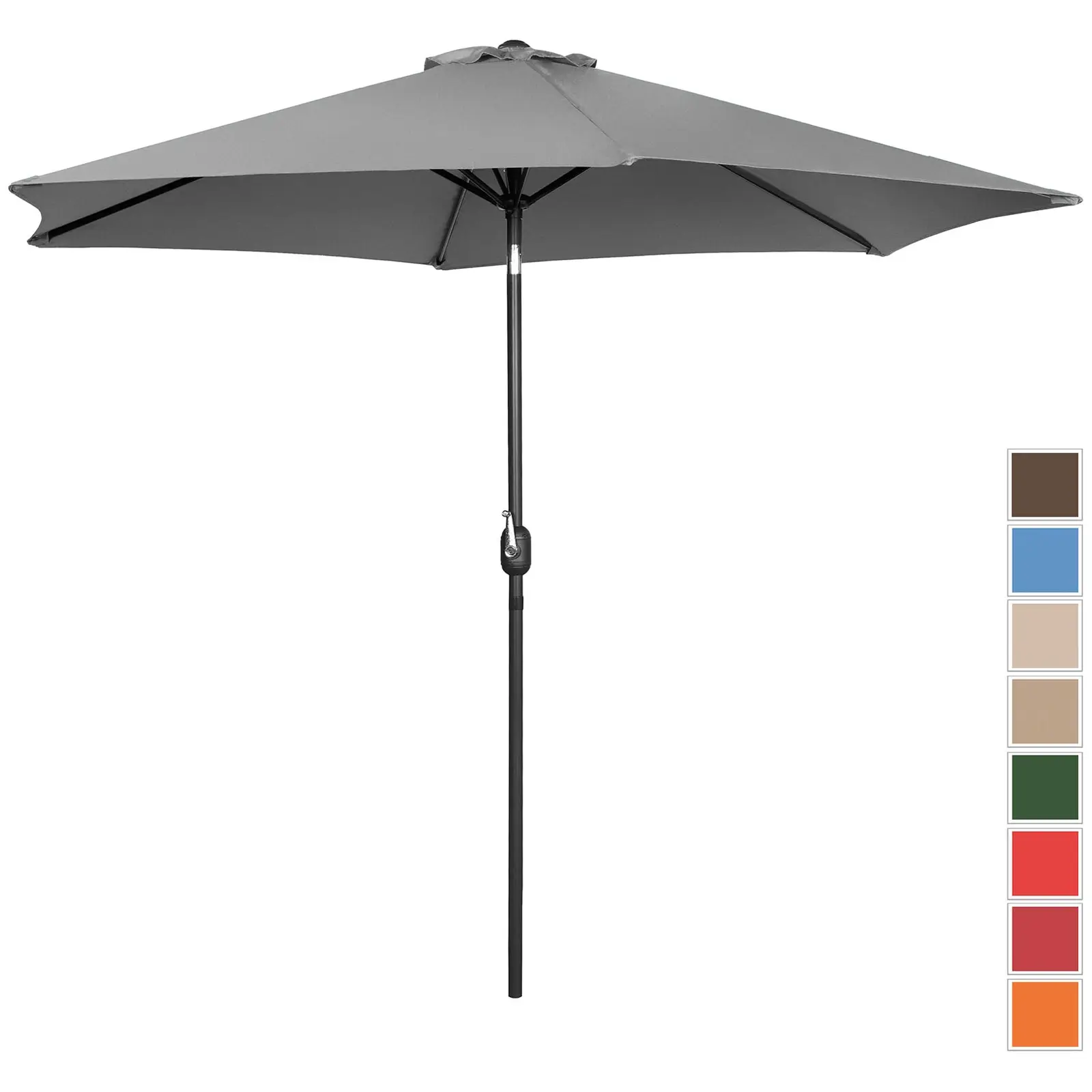 Голям чадър за открито - тъмносив - шестоъгълен - Ø 300 см - с възможност за накланяне