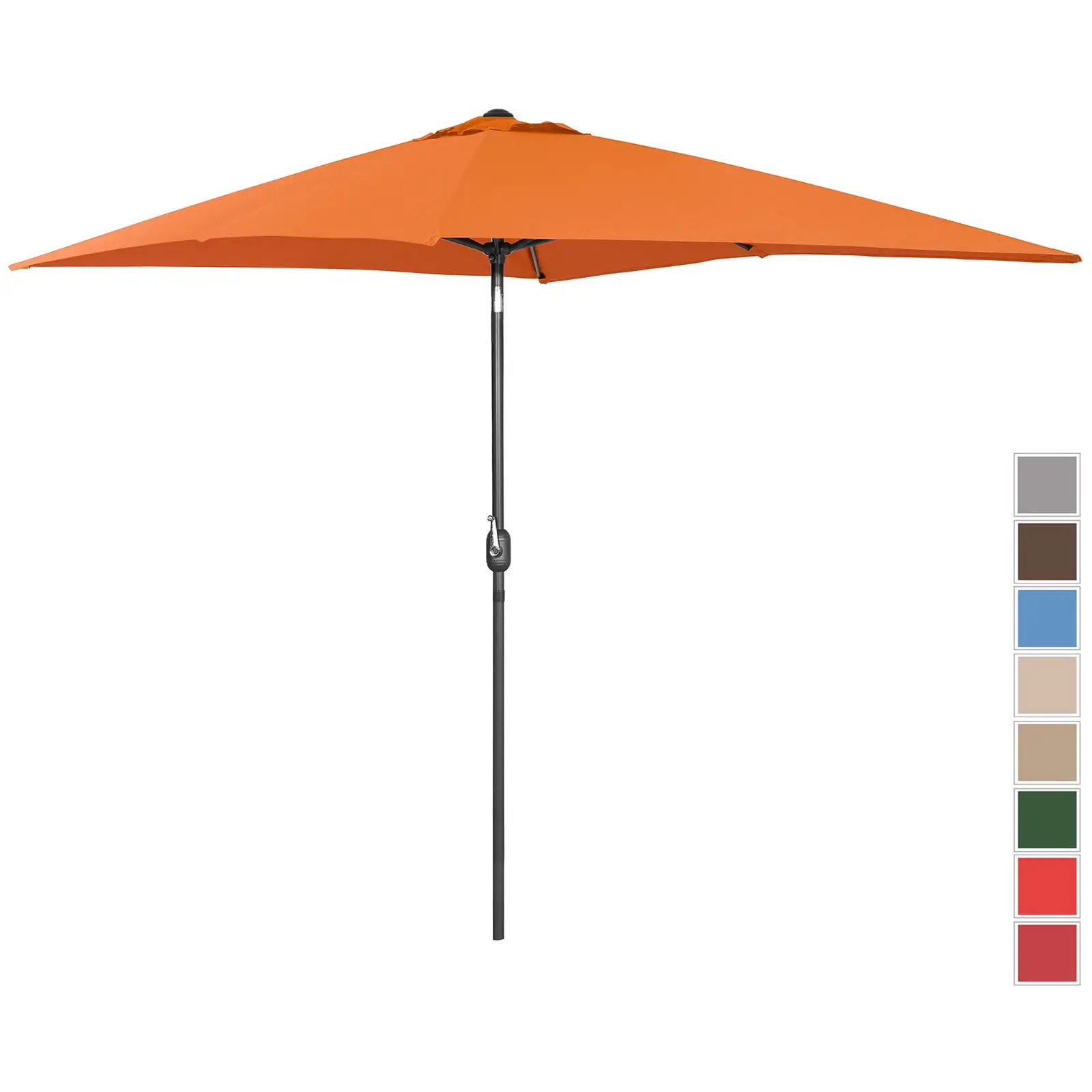 Голям външен чадър - оранжев - правоъгълен - 200 x 300 см - накланящ се