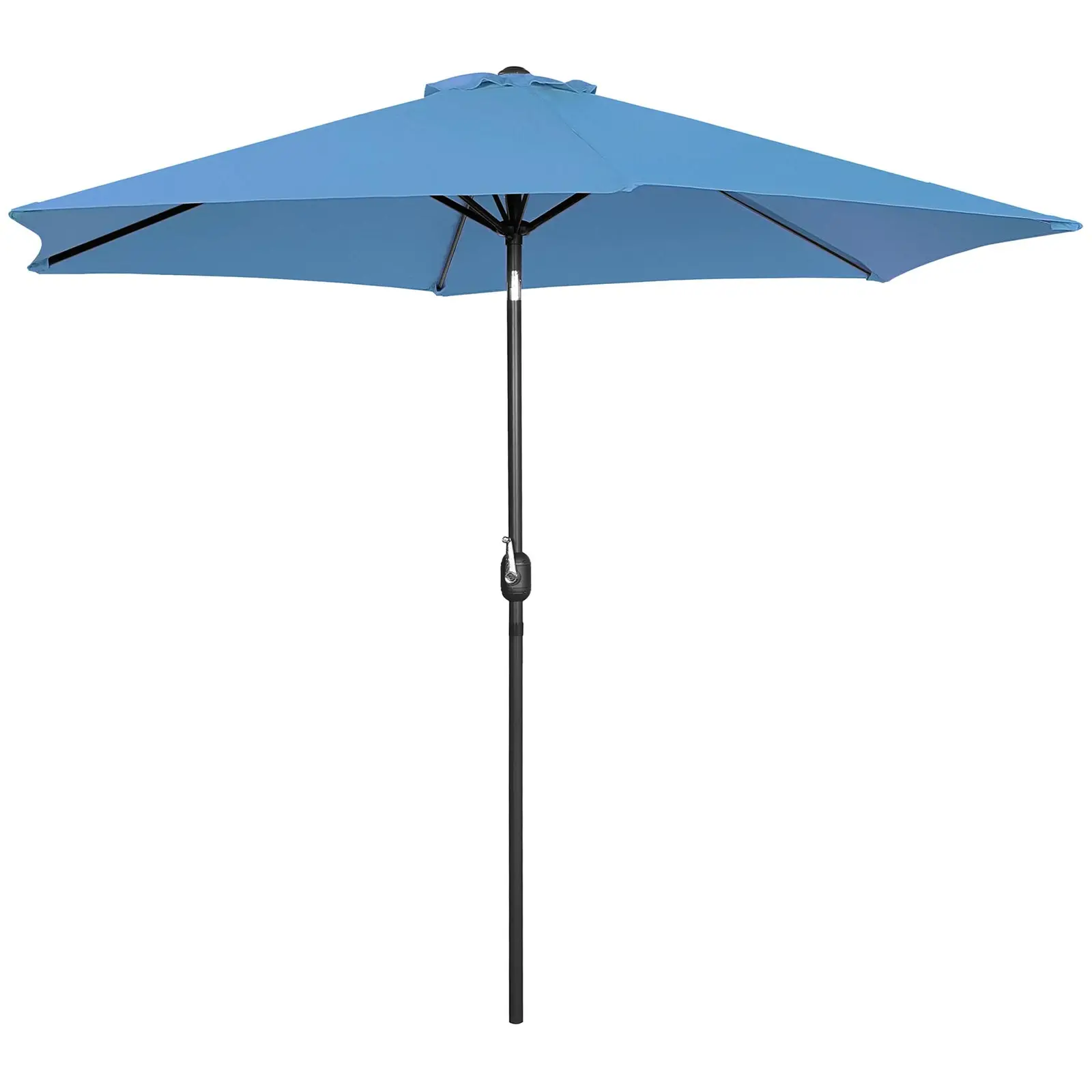 Голям градински чадър - син - шестоъгълен - Ø 300 см - с възможност за накланяне