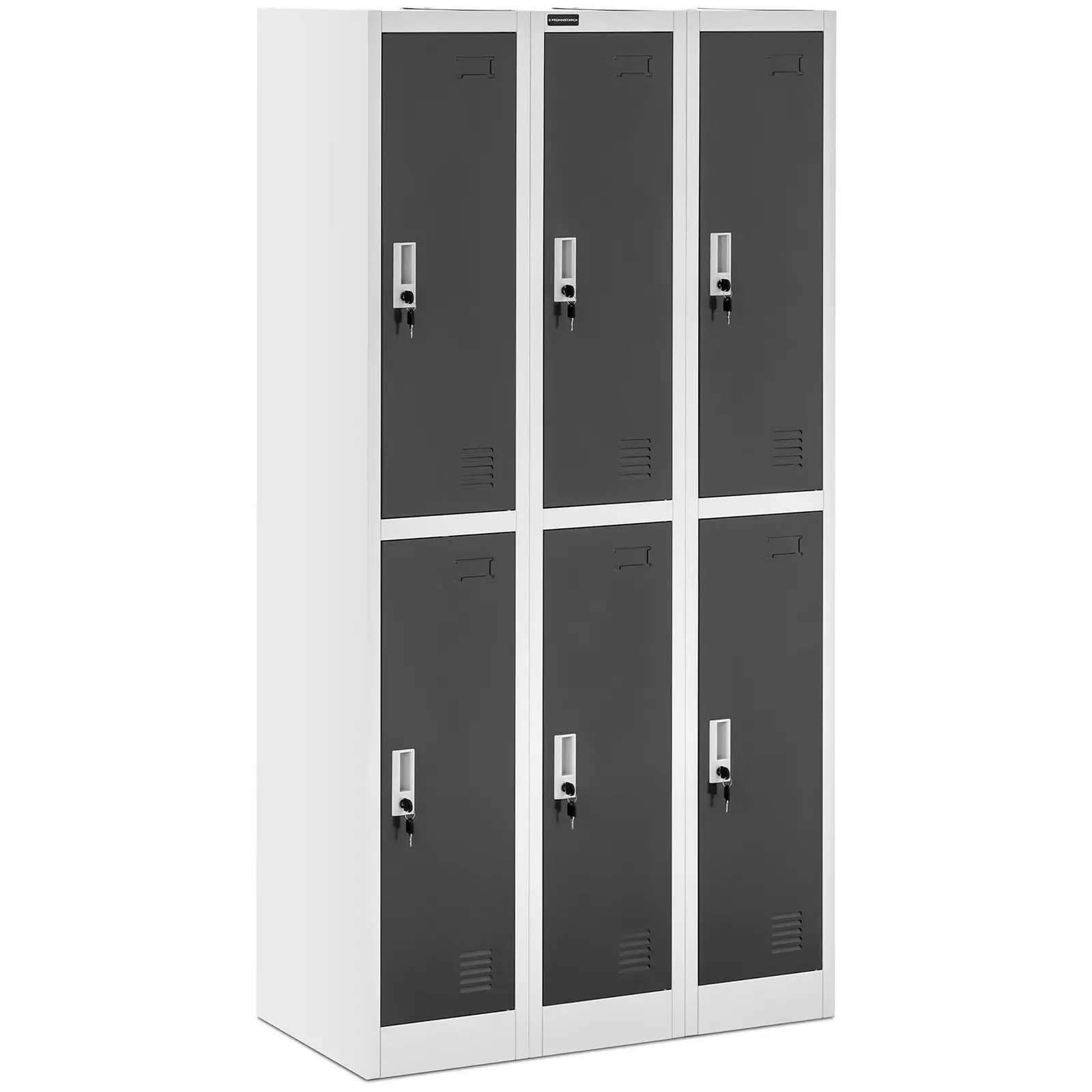 Метално шкафче за съхранение - 6 шкафчета - сиво