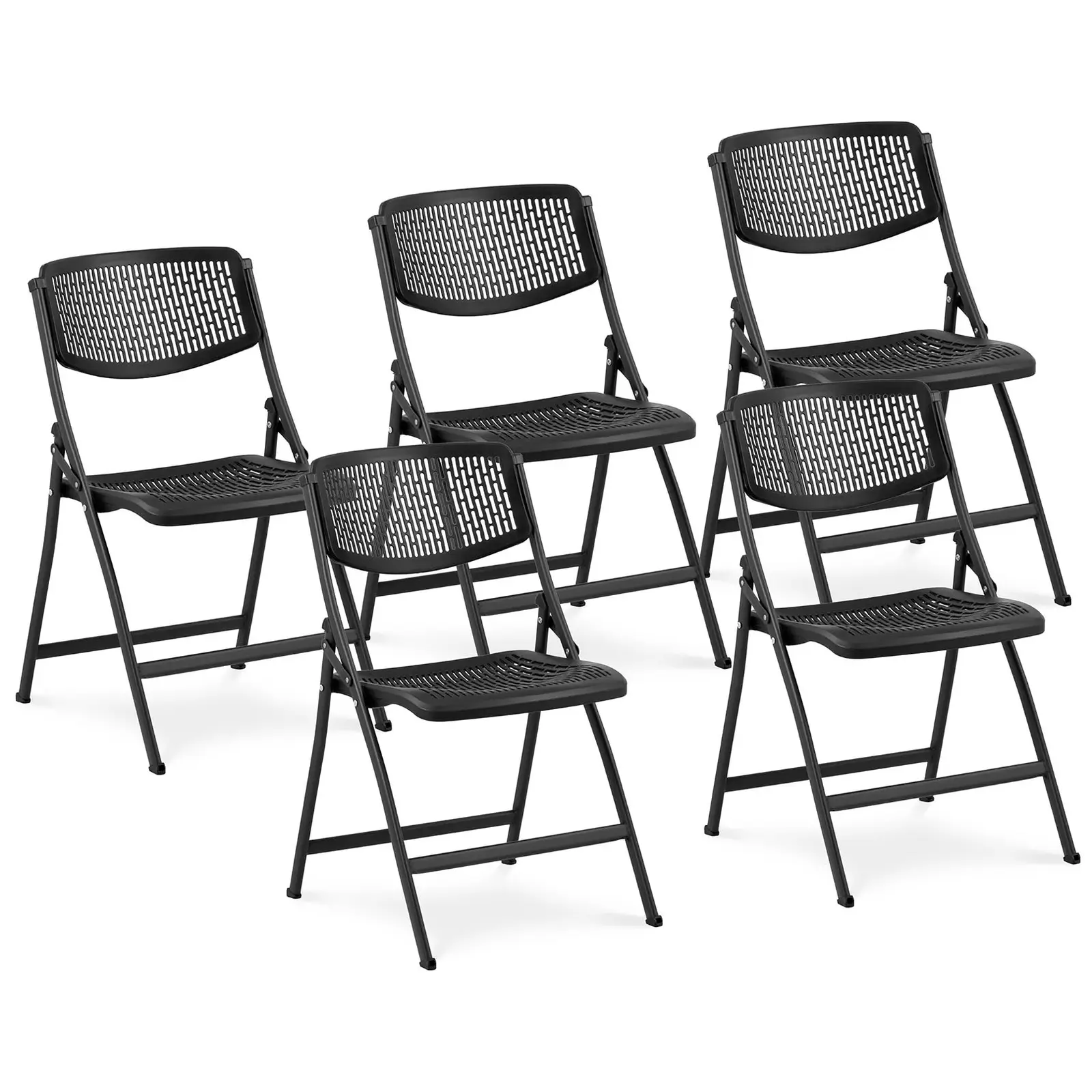 Столове - комплект от 5 броя - до 150 кг - площ на седалката 430x430x440 мм - черен