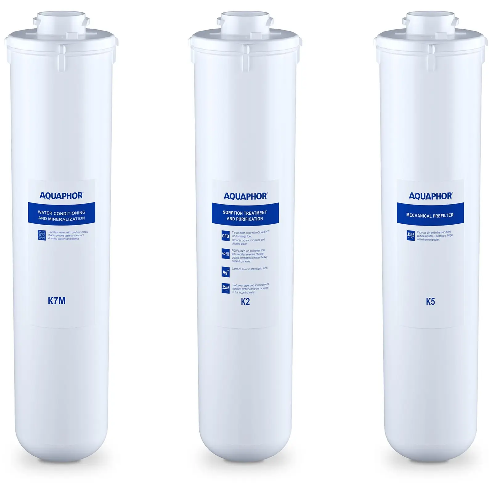 Филтър за вода Aquaphor с обратна осмоза - комплект резервни филтри K2 + K5 + K7M